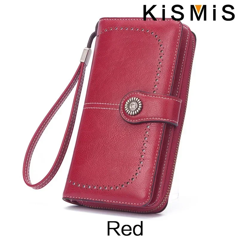 Fashion Texture Women s High Quality RFID Anti Theft Leather Wallet Long Multi Card Wrist Bag