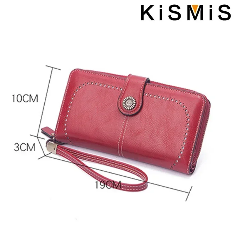 Fashion Texture Women s High Quality RFID Anti Theft Leather Wallet Long Multi Card Wrist Bag