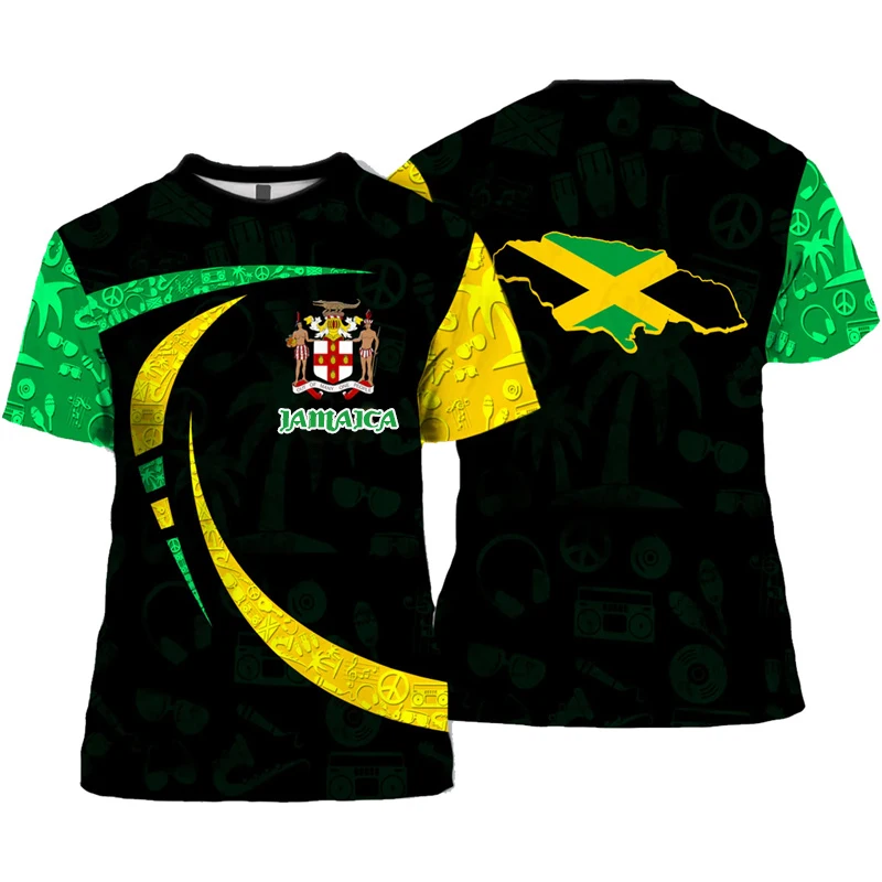 Jamaica Lion Of Judah T-Shirt Men Women Reggae Rasta Flag Graphic Tee Football jersey, outdoor sports, street casual fashion