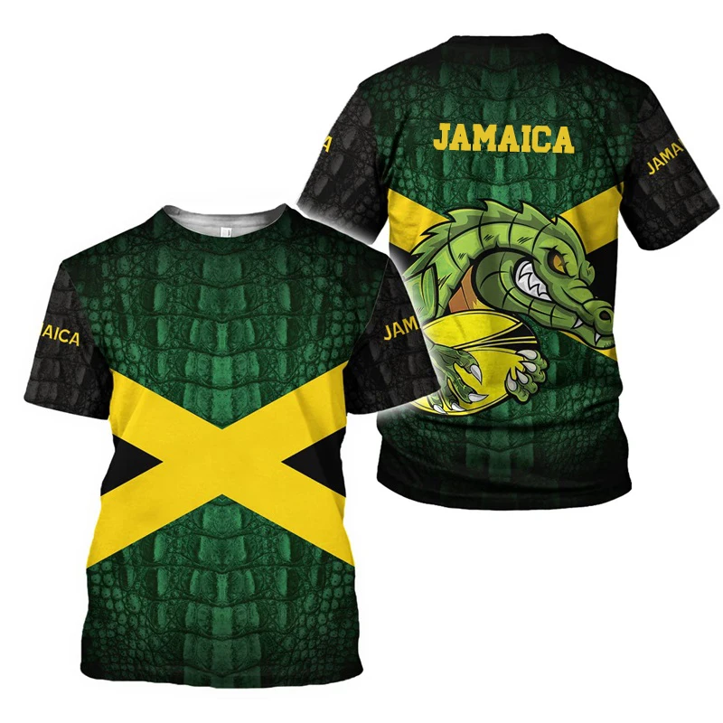 Jamaica Lion Of Judah T-Shirt Men Women Reggae Rasta Flag Graphic Tee Football jersey, outdoor sports, street casual fashion