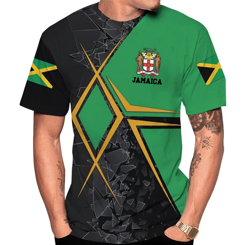 Jamaica Lion Of Judah T-Shirt Men Women Reggae Rasta Flag Graphic Tee Football jersey, outdoor sports, street casual fashion