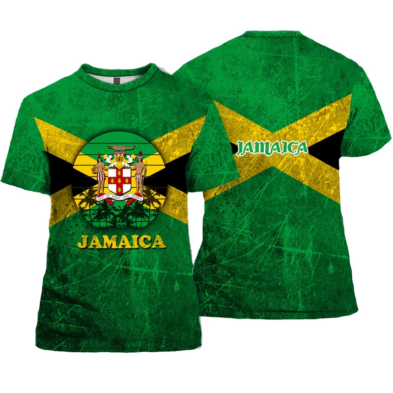 Jamaica Lion Of Judah T-Shirt Men Women Reggae Rasta Flag Graphic Tee Football jersey, outdoor sports, street casual fashion