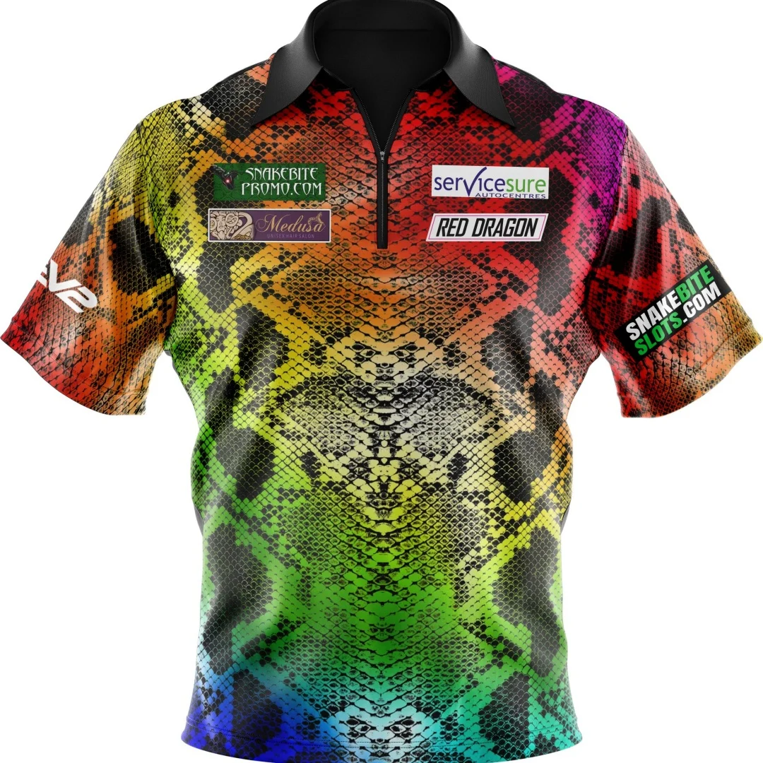 Peter Wright RedYellow Snakebite Polo Shirt replica Darts Polo Shirt Sports Men's T-Shirt Kid's Clothing Tee Y2k Woman