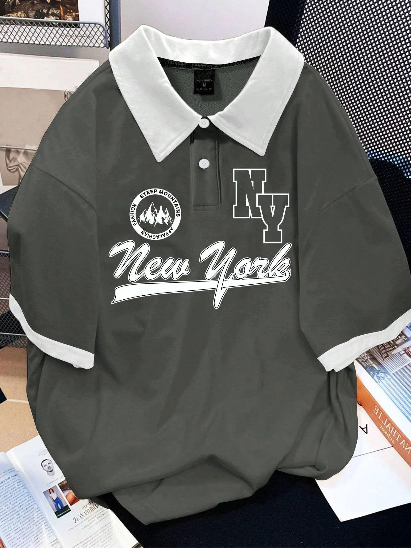 2026 Summer New Style Men's Polo Shirt with Letter Print Breathable Lightweight Casual and Fashionable Men's Clothing