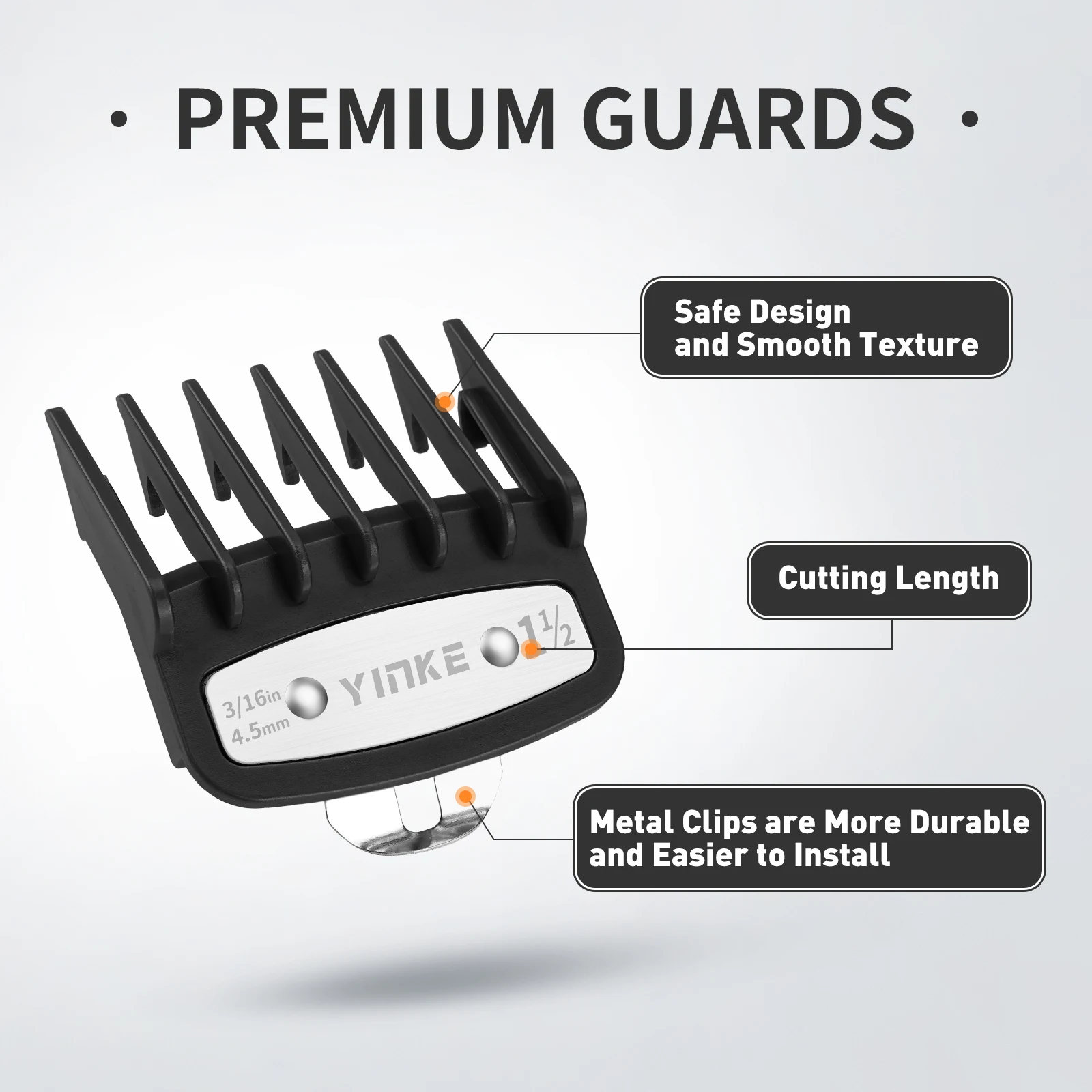 Premium Clipper Guards Set 10 Cutting Guides(1/16" to 1") Fits with Most Wahl Clippers,Replacement Guards for Wahl Hair Clippers