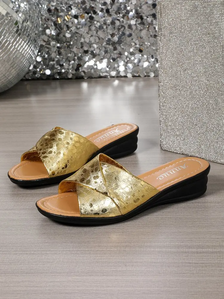 Summer Round Headed Sexy and Elegant Party Slippers Fashionable Hot Selling New Plus Size Women's Outdoor Beach Slippers