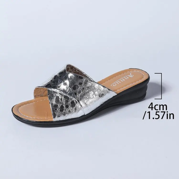 Summer Round Headed Sexy and Elegant Party Slippers Fashionable Hot Selling New Plus Size Women's Outdoor Beach Slippers