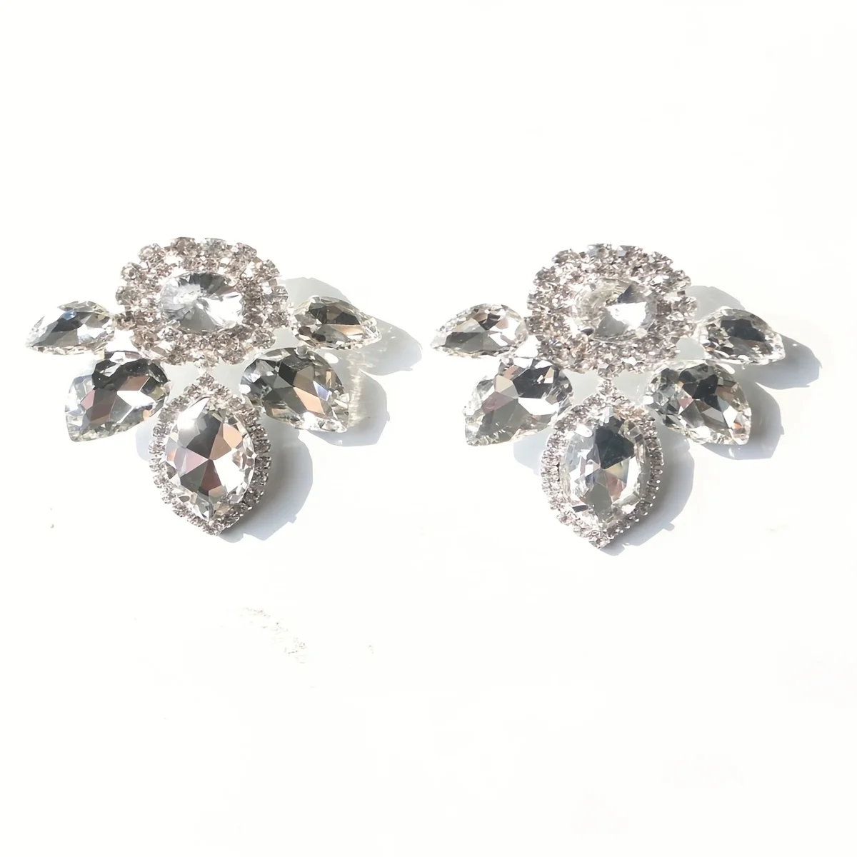 Luxurious and Exaggerated Rhinestone Necklace and Earring Set, Fashionable Evening Gown Accessories