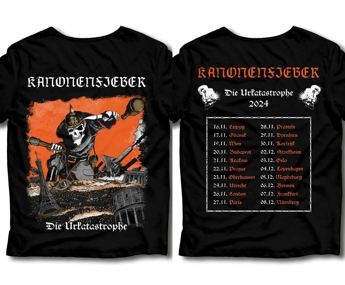 2026 New Rock Punk Tops Gothic Dark Heavy Metal T-shirt Kanonenfieber Pirnt Casual Cotton Streetwear Female Male Clothes Unisex