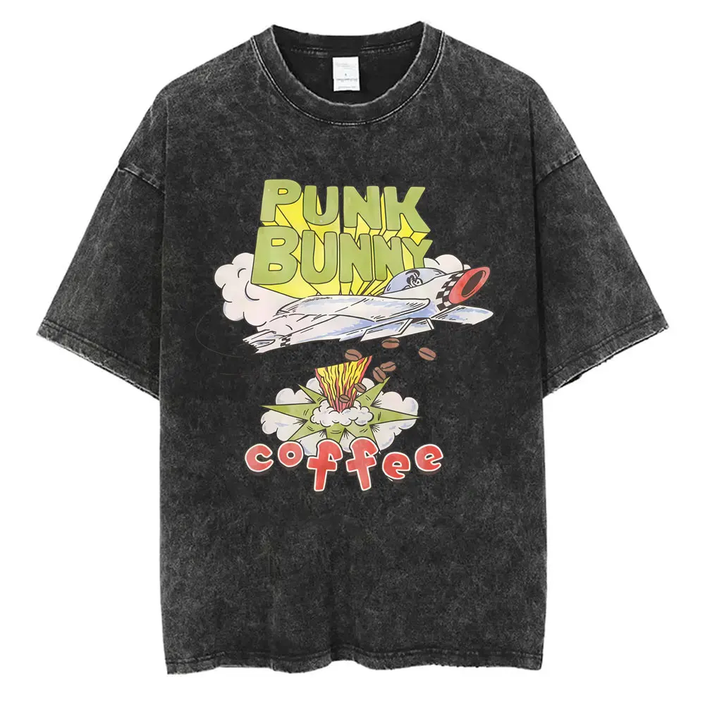 Washed Vintage Punk Band Green Day Cartoon Funny Merch T-shirt Men Women Clothing Rock Oversized T Shirts Men's Fashion T-shirts