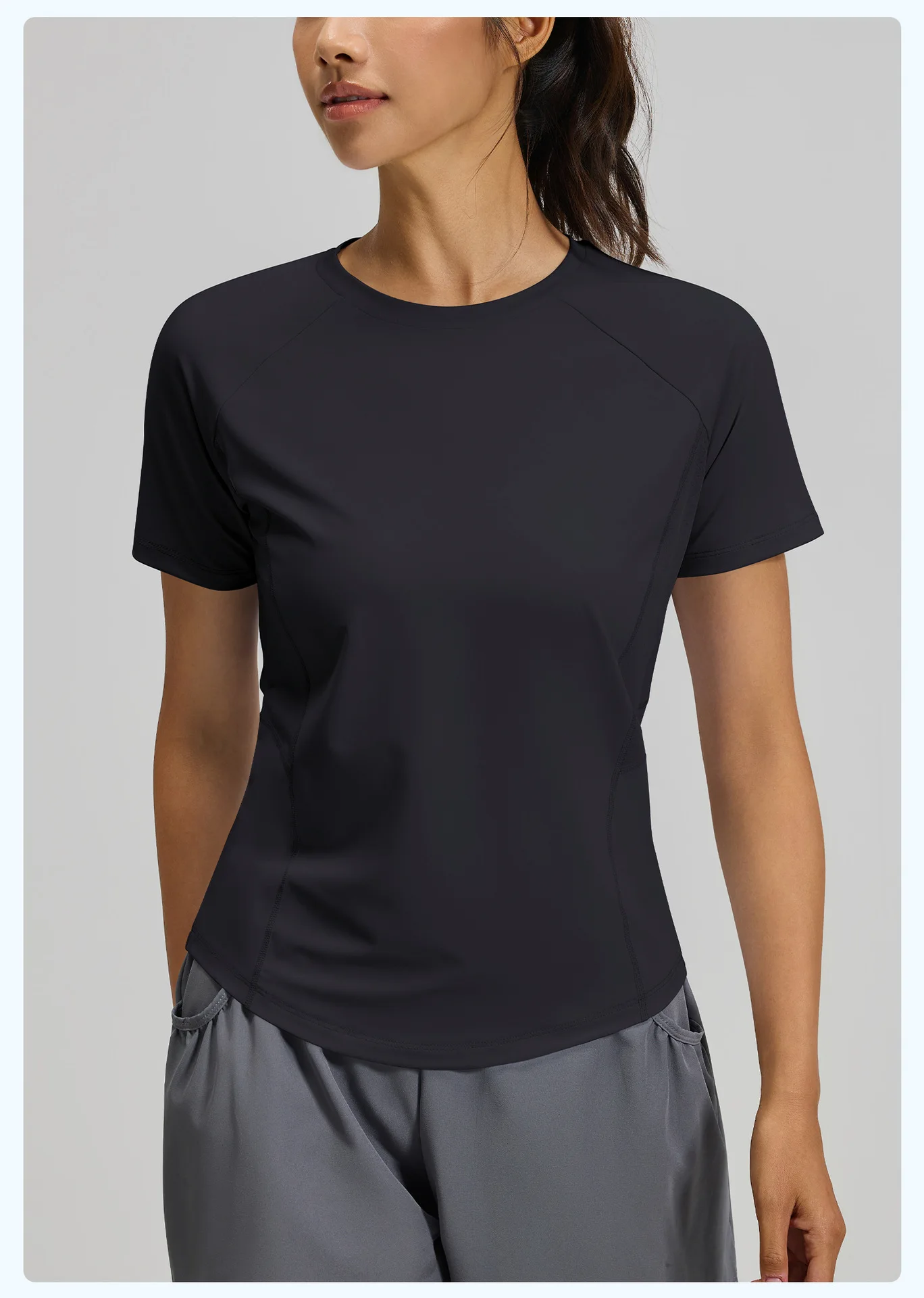 2026 Summer Hot New Women's Sports T-Shirt Outdoor Running Short Sleeve Blue Crewneck Back Mesh Breathable Quick-drying Base Top