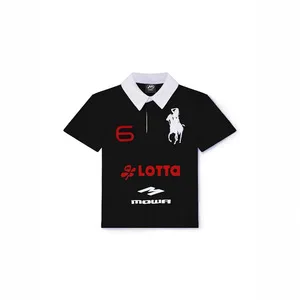 2026 Summer Men's High Street Fashion Embroidery Button Lapel Short Sleeve T-Shirt American Vintage Harajuku Tops Y2k Clothing