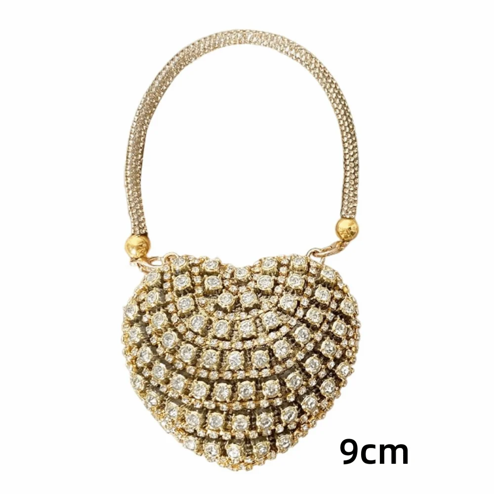 Heart Shape Retro Envelope Bag Luxury Design Bling Style Mini Bag Small Size Rhinestones Evening Clutch Evening Events
