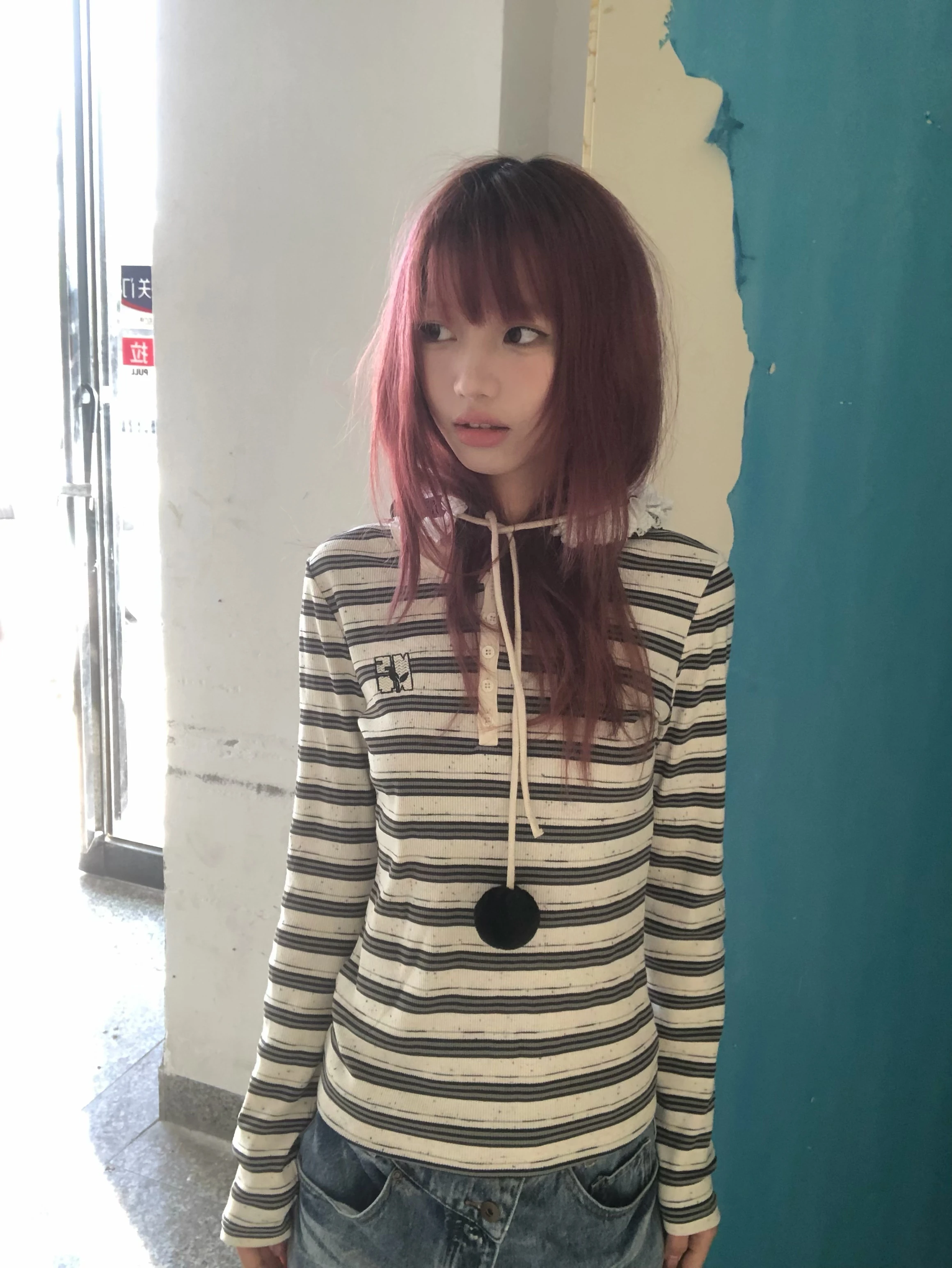Karrram Japanese Y2k Striped Knit T-shirt Vintage Harajuku Long Sleeve Knitted Tops Korean 2000s Style Knitwear American Retro