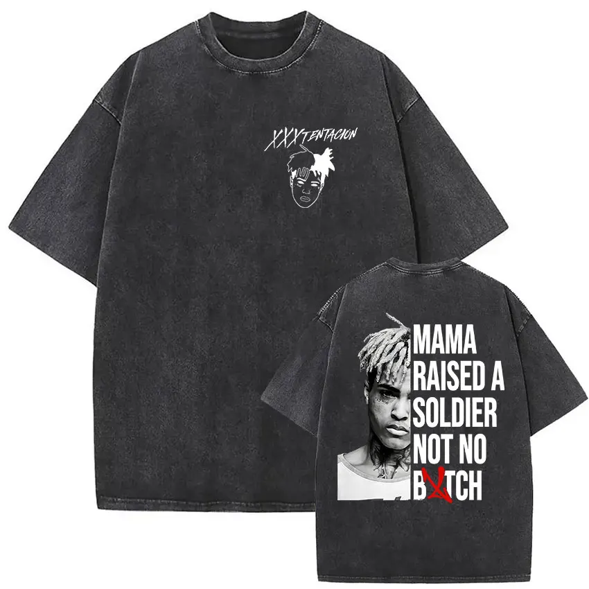 Vintage Washed XXXTentacion Music Album 2026 Print T Shirts Men's Women Hip Hop Fashion Cotton Short Sleeve T-shirts Streetwear