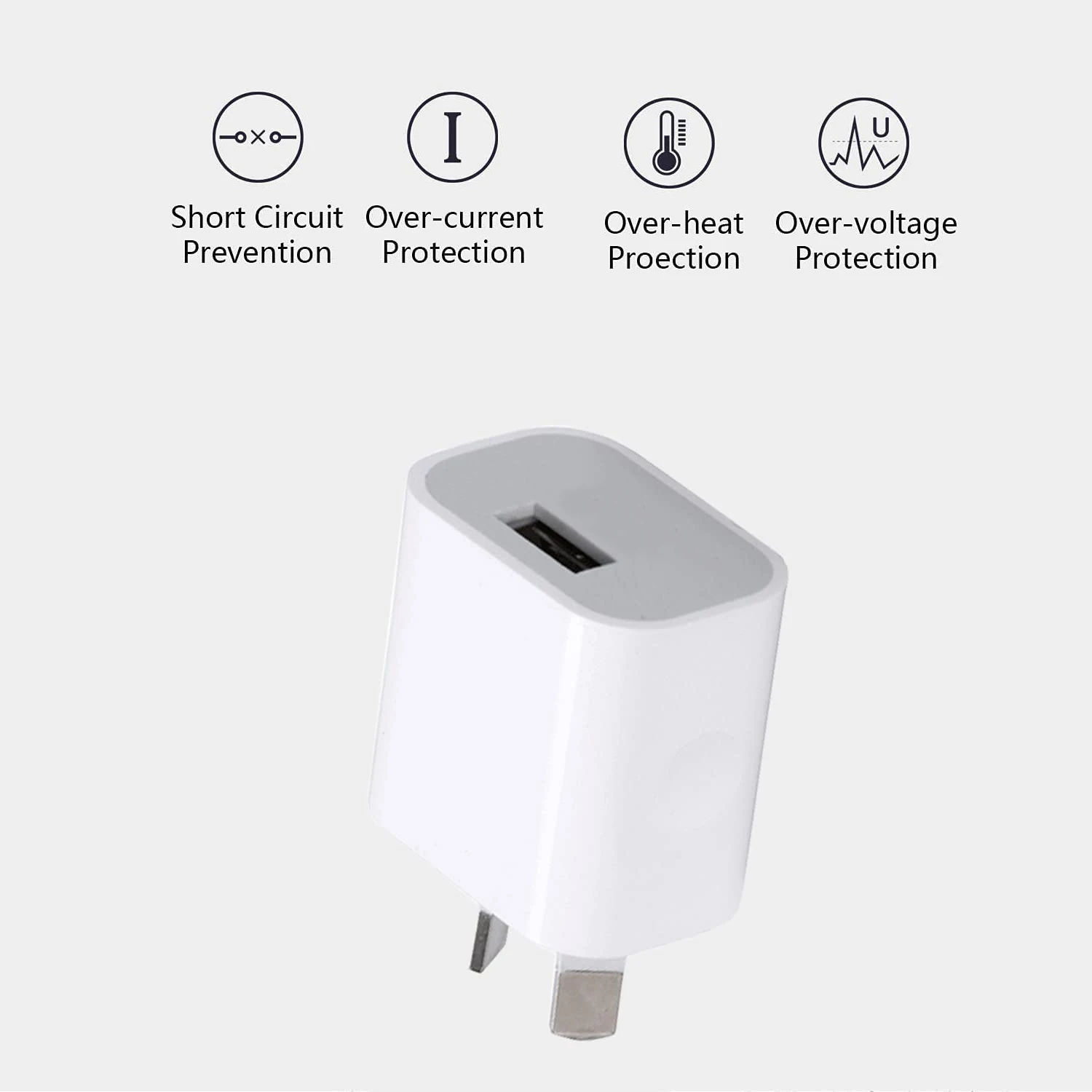 10pcs 2A USB Power Adapter, USB Charger Plug, USB Wall Plug 5V Charger, Aus USB Plug 5V/2.1A Adapter SAA Certifier For Mobile