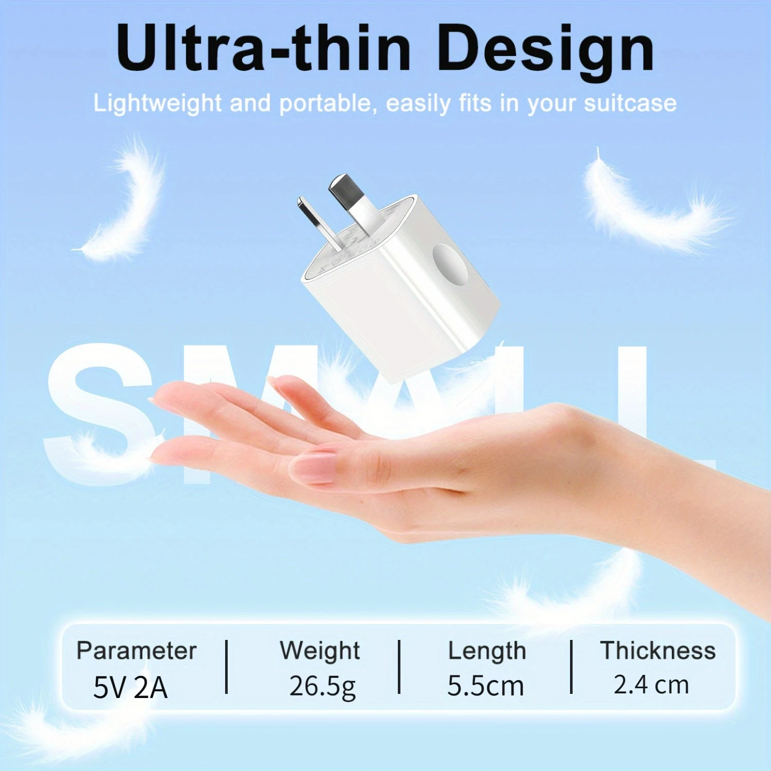 10pcs 2A USB Power Adapter, USB Charger Plug, USB Wall Plug 5V Charger, Aus USB Plug 5V/2.1A Adapter SAA Certifier For Mobile
