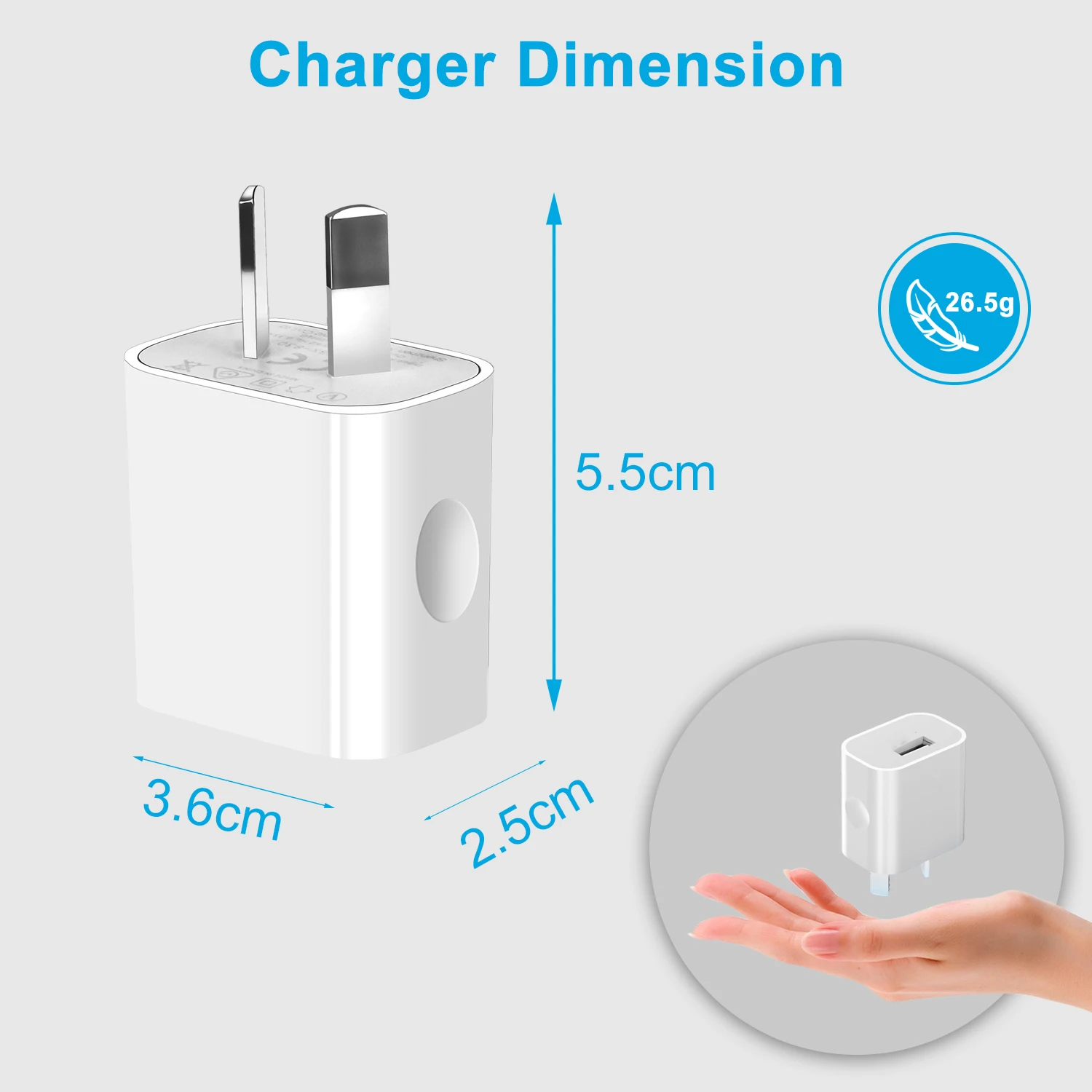 10pcs 2A USB Power Adapter, USB Charger Plug, USB Wall Plug 5V Charger, Aus USB Plug 5V/2.1A Adapter SAA Certifier For Mobile