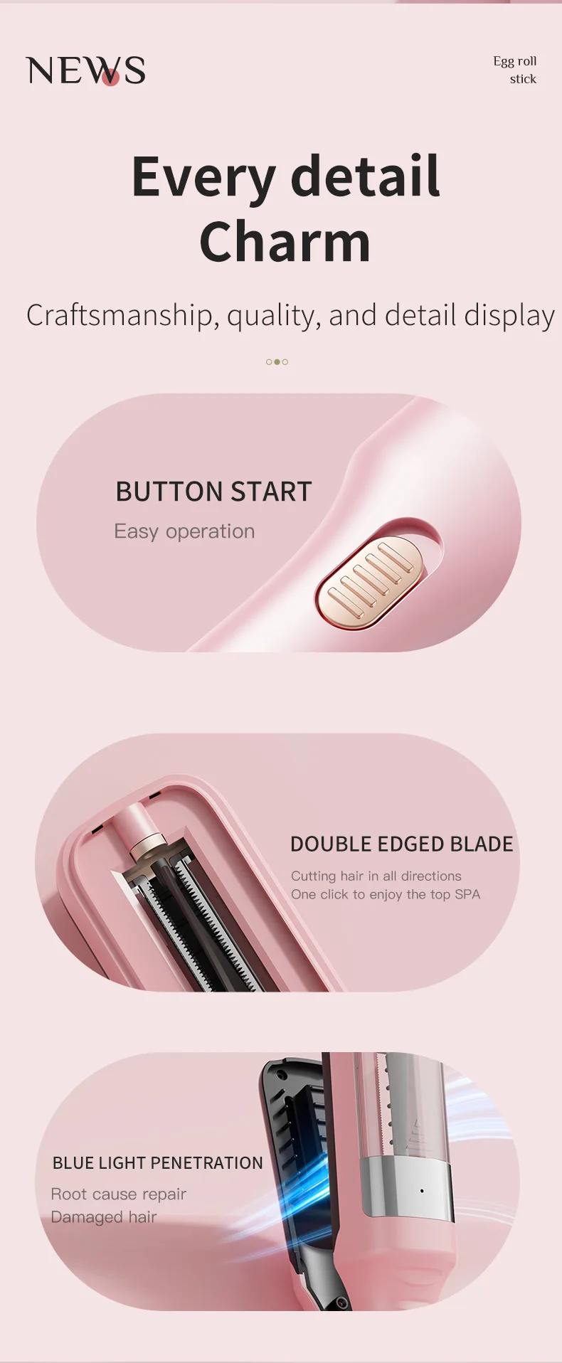 Hair Ends Trimmer Split Remover Dry Damaged Brittle Professional Automatic Trim Split for Women Cordless Hair Cutting Machine