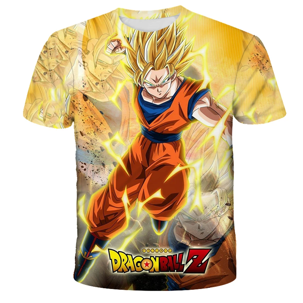Dragon Ball Super Goku SSJ Power Up 3D Quick Dry T-Shirt Adult Kids Sports Casual DBZ Merch Summer Outdoor Fashion Streetwear