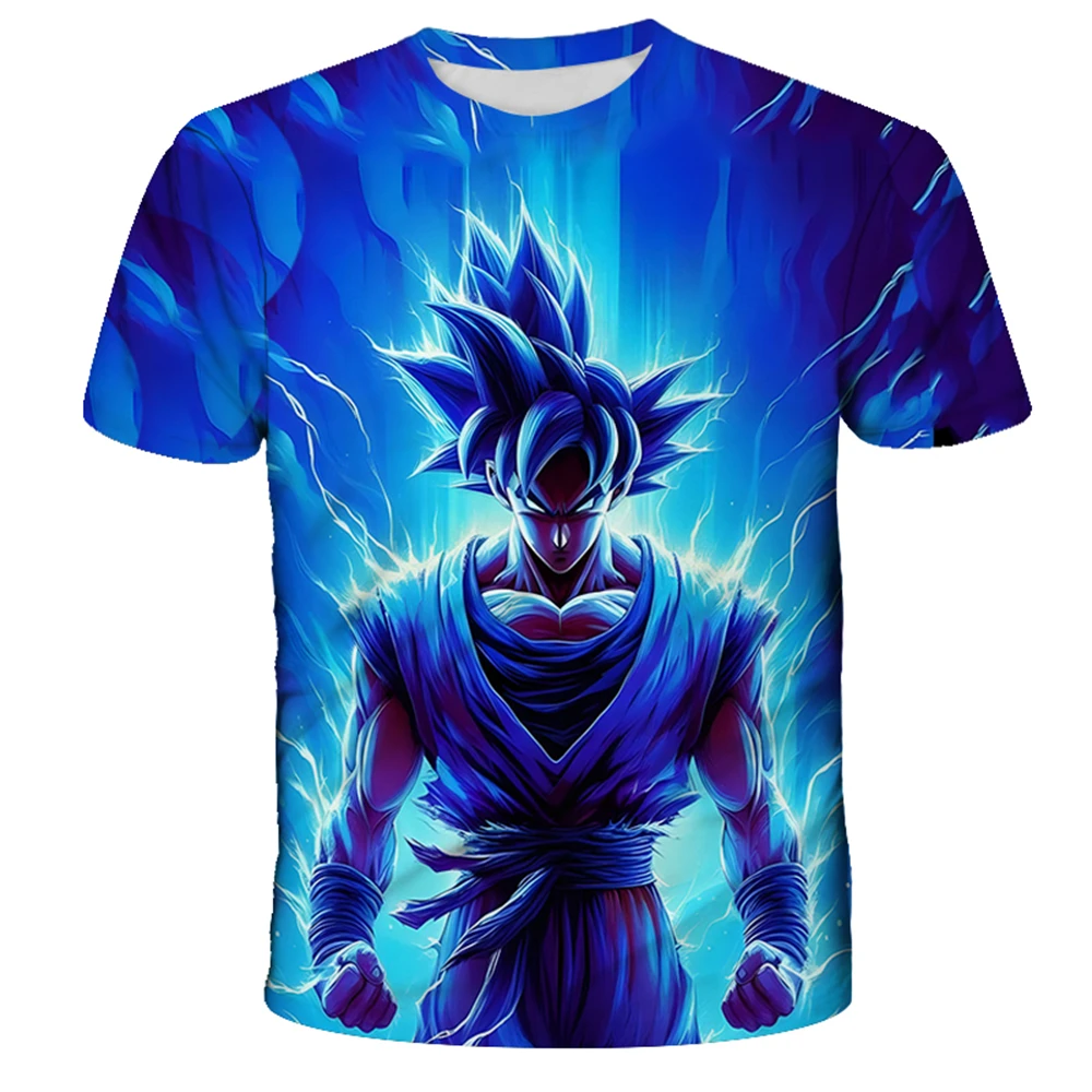 Dragon Ball Super Goku SSJ Power Up 3D Quick Dry T-Shirt Adult Kids Sports Casual DBZ Merch Summer Outdoor Fashion Streetwear