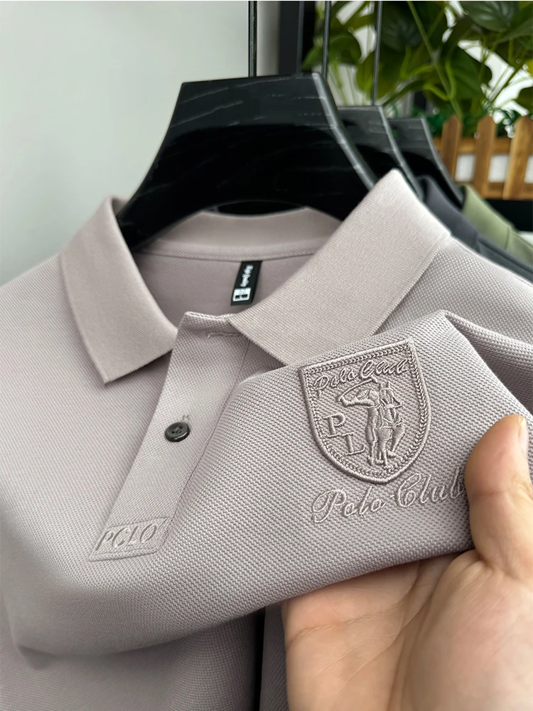 New Short Sleeved T-shirt Men's Lapel Summer Simple Polo Shirt Versatile Casual Men's Plus Size Top Trendy