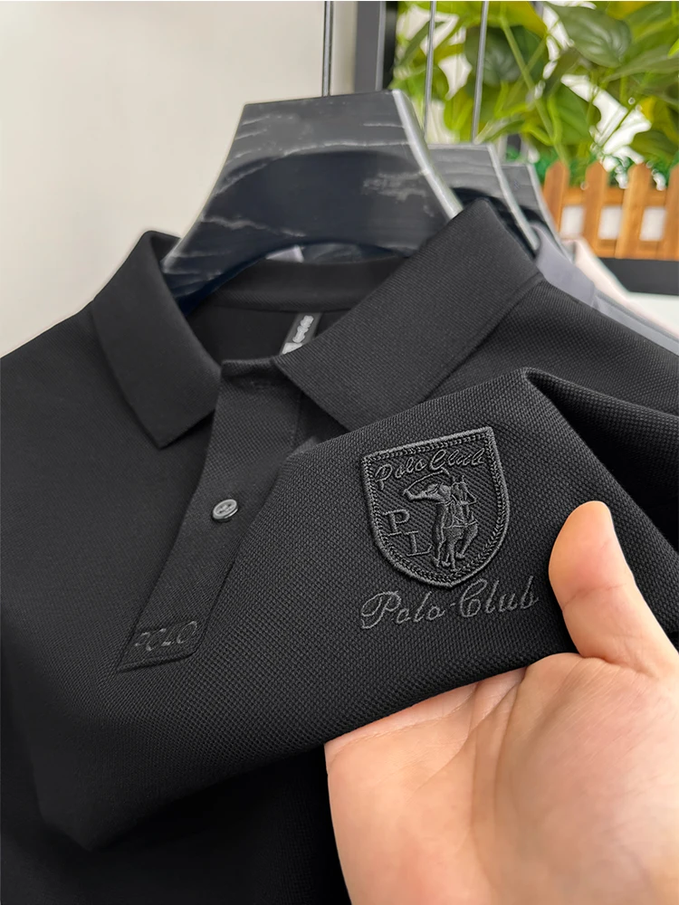 New Short Sleeved T-shirt Men's Lapel Summer Simple Polo Shirt Versatile Casual Men's Plus Size Top Trendy