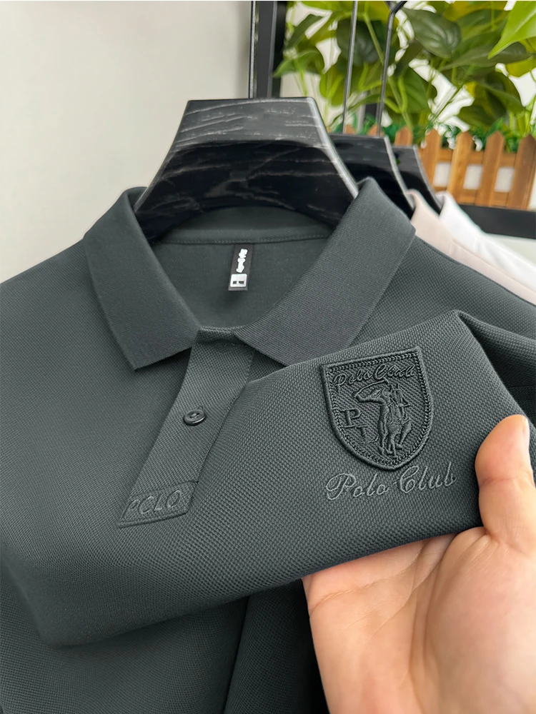 New Short Sleeved T-shirt Men's Lapel Summer Simple Polo Shirt Versatile Casual Men's Plus Size Top Trendy