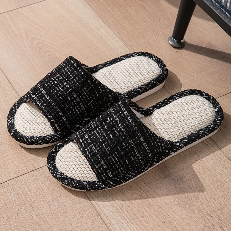 Linen Women Slippers House Flats Four Seasons Luxury Designer Shoes Girls Gift New Summer Indoor Slides Non-Slip Floor Soft Sole