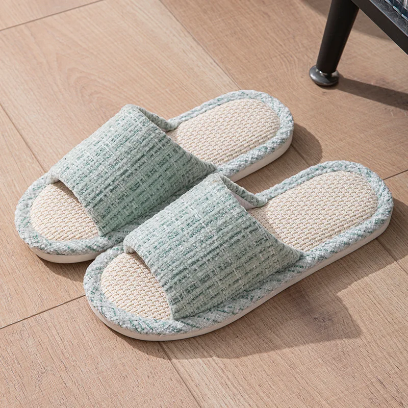 Linen Women Slippers House Flats Four Seasons Luxury Designer Shoes Girls Gift New Summer Indoor Slides Non-Slip Floor Soft Sole