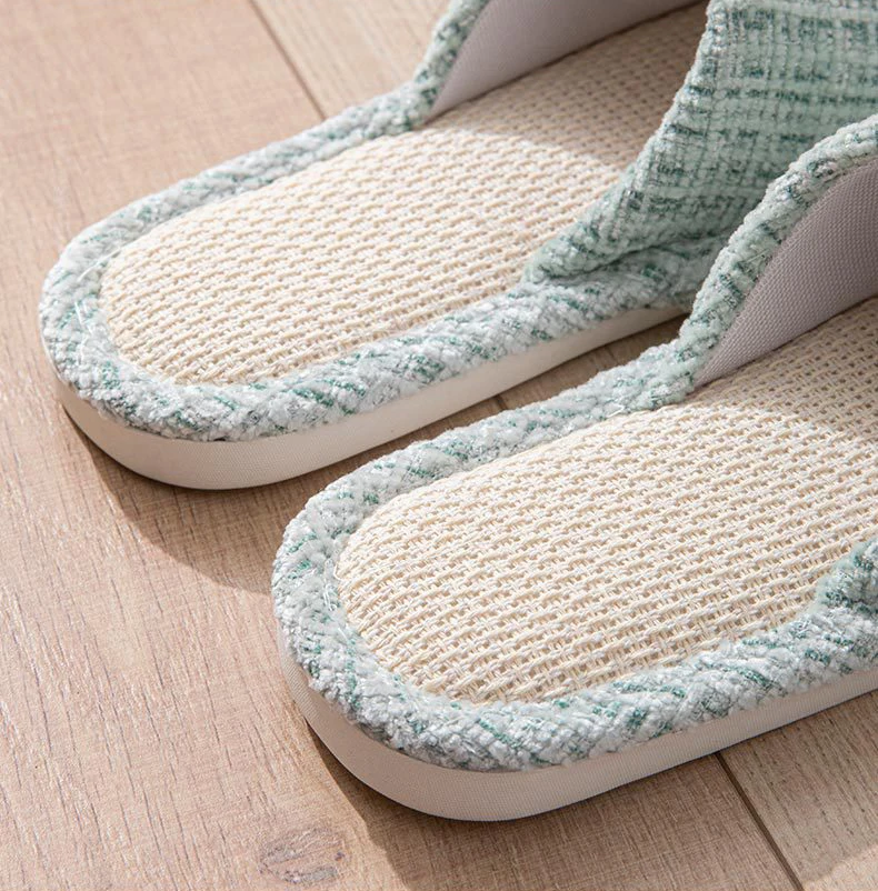 Linen Women Slippers House Flats Four Seasons Luxury Designer Shoes Girls Gift New Summer Indoor Slides Non-Slip Floor Soft Sole