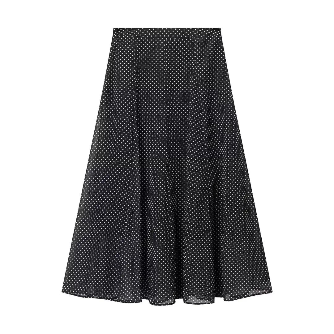 CharmChant Women's Polka Dot Sheer Chiffon Oversized Shirt & Maxi Skirt 2 Piece Set Spring 2026 Retro Elegant Chic Party Outfits
