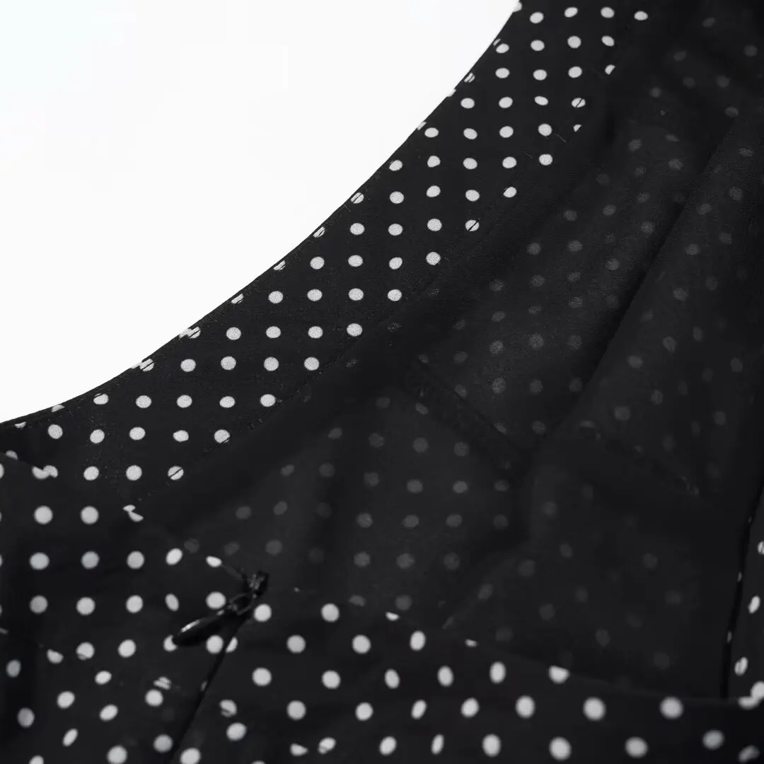 CharmChant Women's Polka Dot Sheer Chiffon Oversized Shirt & Maxi Skirt 2 Piece Set Spring 2026 Retro Elegant Chic Party Outfits