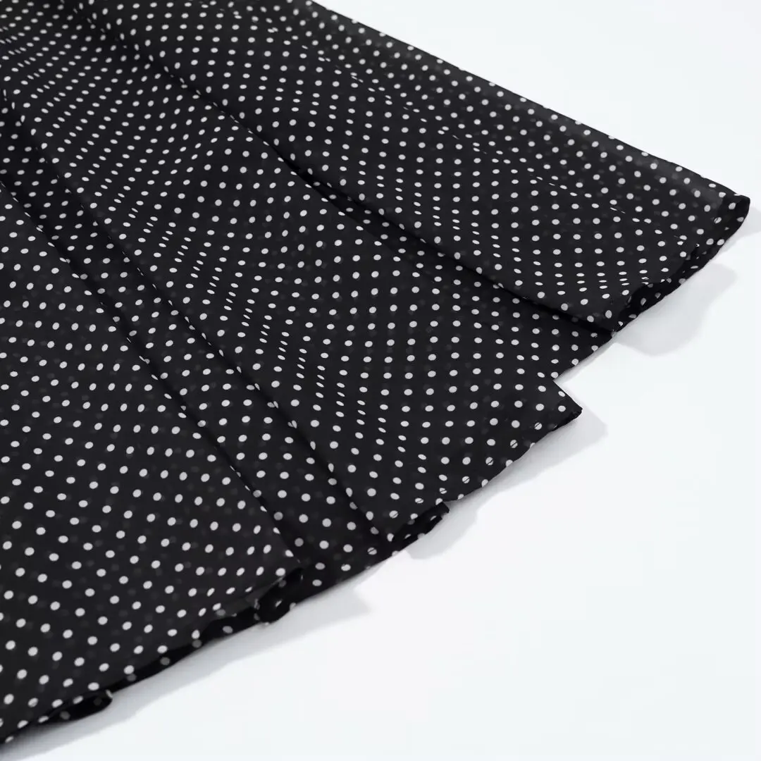 CharmChant Women's Polka Dot Sheer Chiffon Oversized Shirt & Maxi Skirt 2 Piece Set Spring 2026 Retro Elegant Chic Party Outfits
