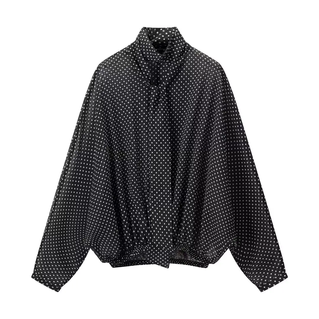 CharmChant Women's Polka Dot Sheer Chiffon Oversized Shirt & Maxi Skirt 2 Piece Set Spring 2026 Retro Elegant Chic Party Outfits