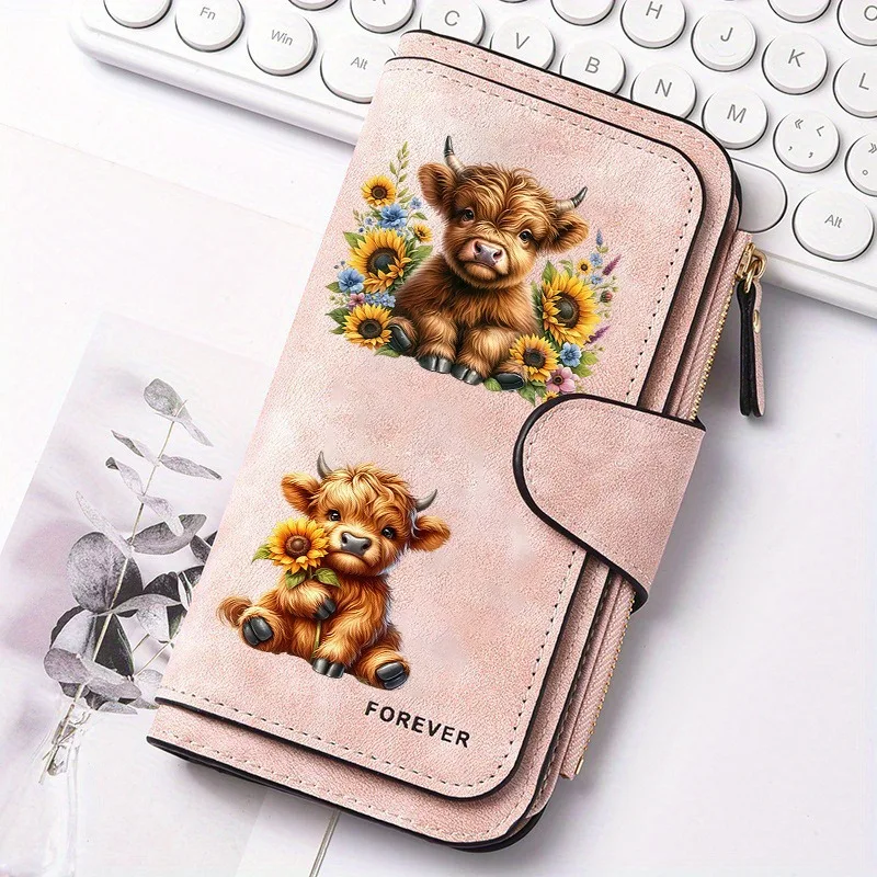 The new design is a highlight Women's Long Wallet features multiple card slots a coin pocket and a cell phone pouch Perfect gift