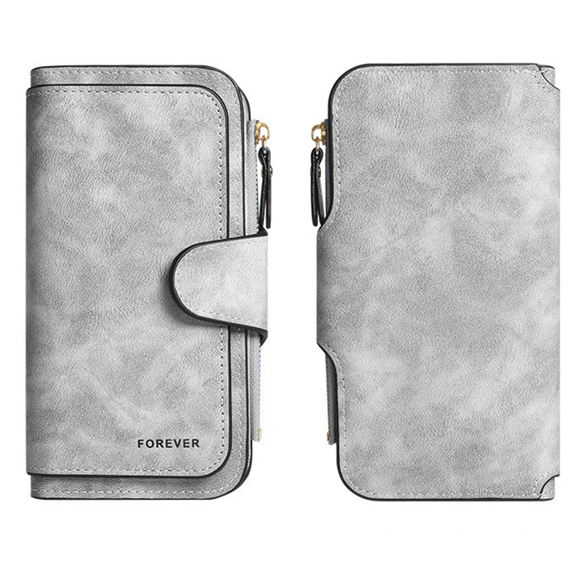 The new design is a highlight Women's Long Wallet features multiple card slots a coin pocket and a cell phone pouch Perfect gift