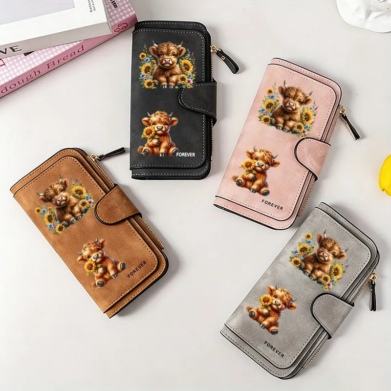 The new design is a highlight Women's Long Wallet features multiple card slots a coin pocket and a cell phone pouch Perfect gift