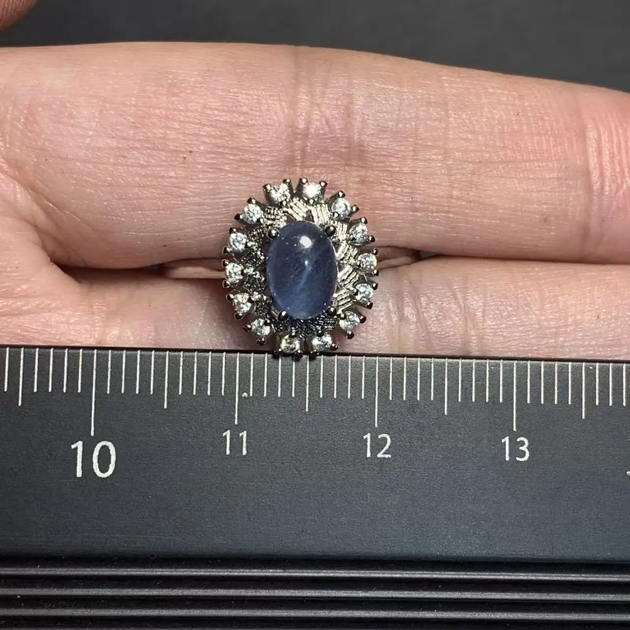 48 Natural Aquamarine Ring  Adjustable Female  Jewelry for Women Gift Wholesale High Quality Vintage Fine