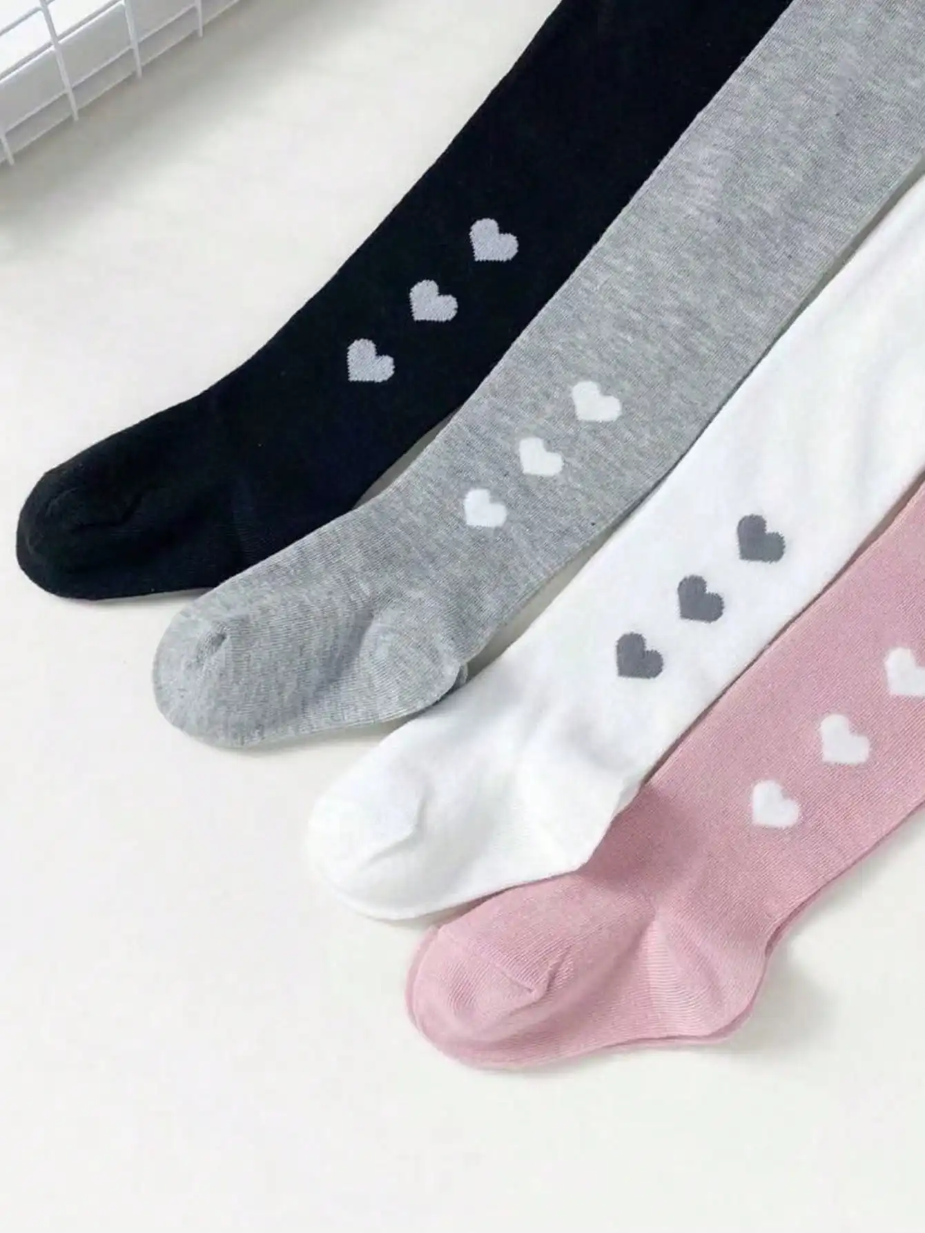 4 Pieces Children's Baby Girl's Toddler Solid Tights - Perfect For School, Dancing & Play