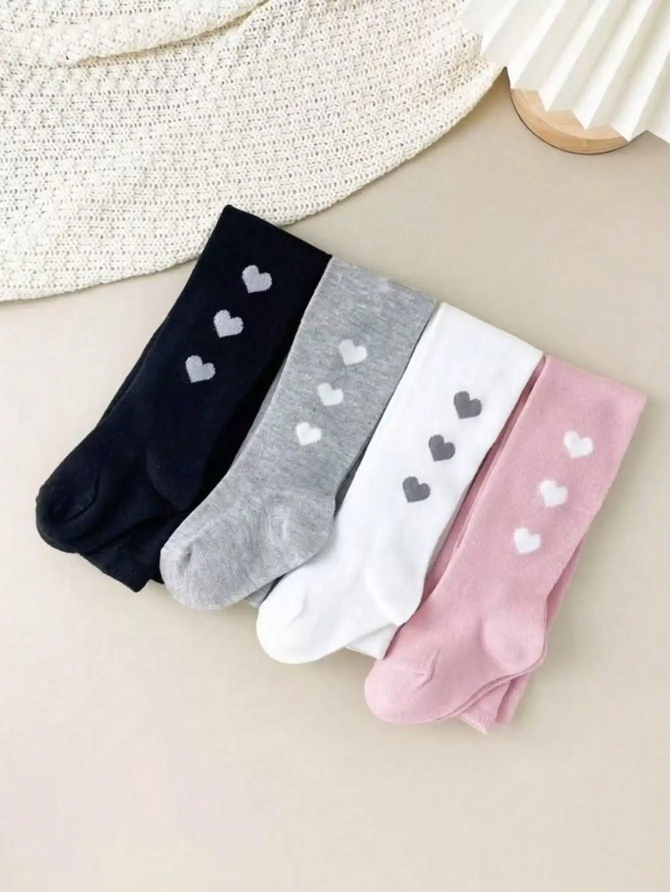 4 Pieces Children's Baby Girl's Toddler Solid Tights - Perfect For School, Dancing & Play
