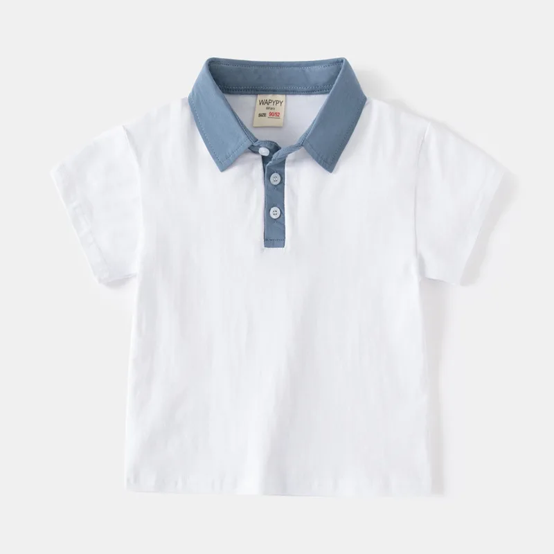Toddler Kids Short Sleeve POLO Shirts Summer Casual Cotton Tees for Baby Outerwear Children 1 to 7 Y Solid T-shirts Baby Tops