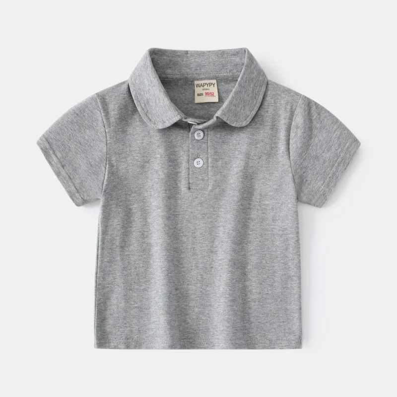 Toddler Kids Short Sleeve POLO Shirts Summer Casual Cotton Tees for Baby Outerwear Children 1 to 7 Y Solid T-shirts Baby Tops