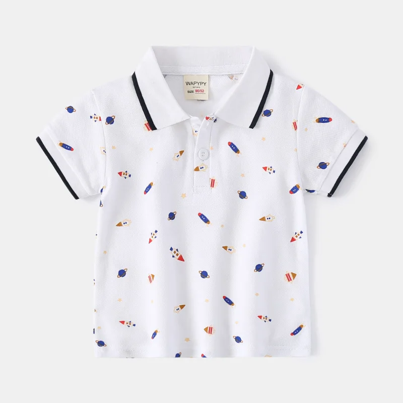 Toddler Kids Short Sleeve POLO Shirts Summer Casual Cotton Tees for Baby Outerwear Children 1 to 7 Y Solid T-shirts Baby Tops