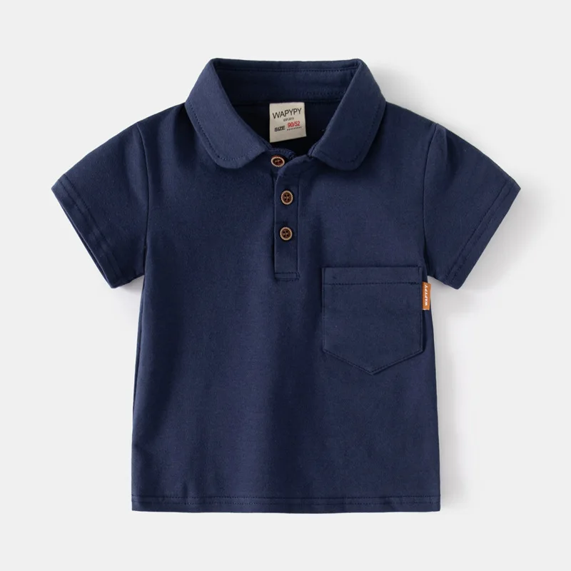 Toddler Kids Short Sleeve POLO Shirts Summer Casual Cotton Tees for Baby Outerwear Children 1 to 7 Y Solid T-shirts Baby Tops