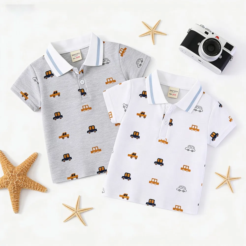 Toddler Kids Short Sleeve POLO Shirts Summer Casual Cotton Tees for Baby Outerwear Children 1 to 7 Y Solid T-shirts Baby Tops
