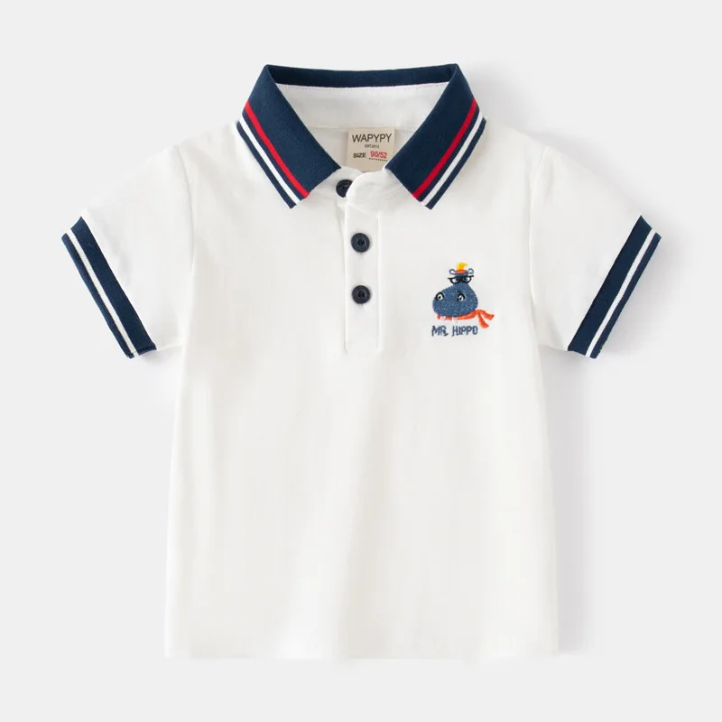 Toddler Kids Short Sleeve POLO Shirts Summer Casual Cotton Tees for Baby Outerwear Children 1 to 7 Y Solid T-shirts Baby Tops