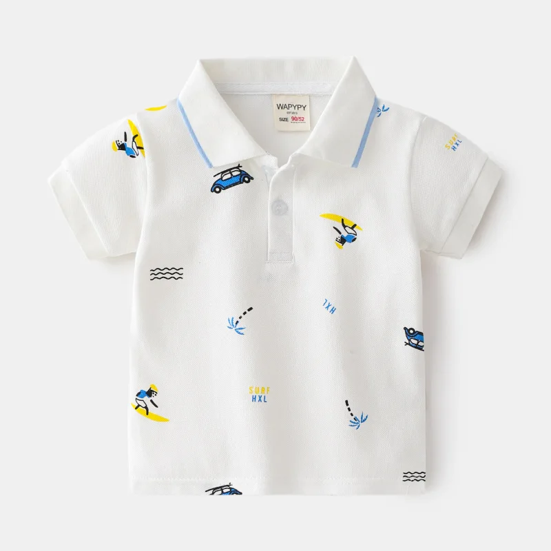 Toddler Kids Short Sleeve POLO Shirts Summer Casual Cotton Tees for Baby Outerwear Children 1 to 7 Y Solid T-shirts Baby Tops