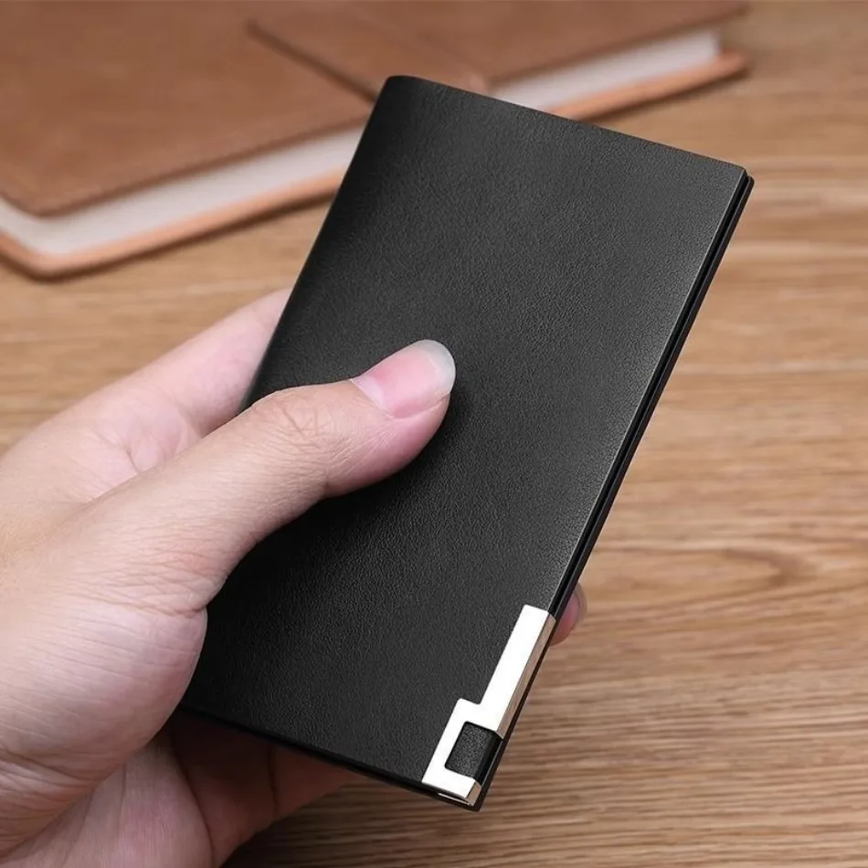 New in Trendy Men's Short Wallet Horizontal Vertical Slim Card Holder Wallet Card Bag for Students ID Bank Card Card Holder