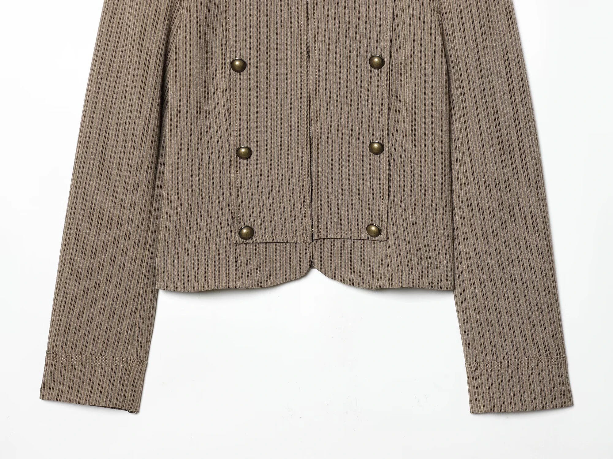European and American style women's new fashion stripe slim-fit suit jacket and high-waisted pants set